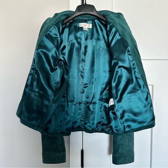 NWOT Casual Corner Teal Leather Suede Jacket size S - Picture 7 of 11
